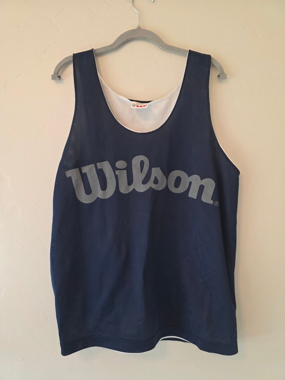 Vintage Wilson Reversible Mesh Basketball Jersey Men’s Large Navy White 90s